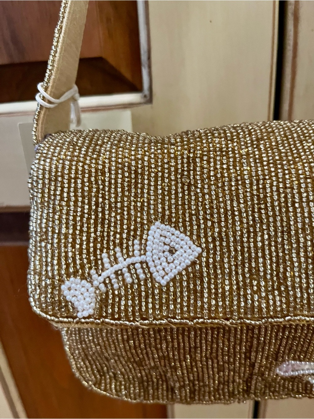 Beaded Cat And Mouse Shoulder Bag - Picture 3 of 6